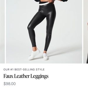 Spanx faux leather leggings medium 98$